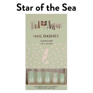 Red Aspen Star of the Sea Nail Dashes - Mint Green, medium length. NIB
